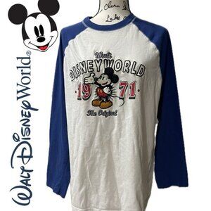 VINTAGE 1971 WALT DISNEY WORLD MICKEY MOUSE LONG SLEEVE SHIRT SIZE LARGE ICONIC